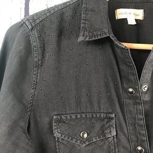 Anthro Cloth & Stone Studded Snap Shirt